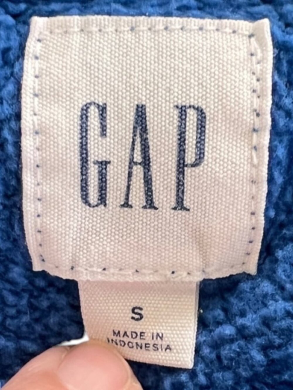 GAP Imperial Blue Crewneck Sweatshirt with Vibrant Blue Logo SZ - Picture 4 of 5